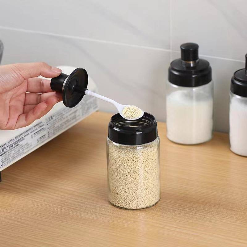 Glass Seasoning Bottle With Spoon